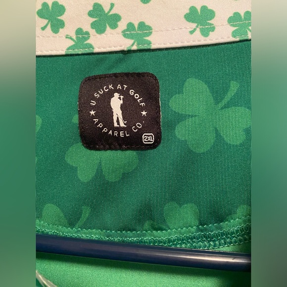 U Suck At Golf Clover golf polo. Size XXL. Good condition - Picture 5 of 6